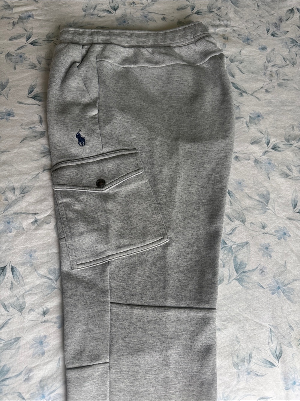 Polo by Ralph Lauren Light Heather Gray Cargo Joggers with Navy Pony